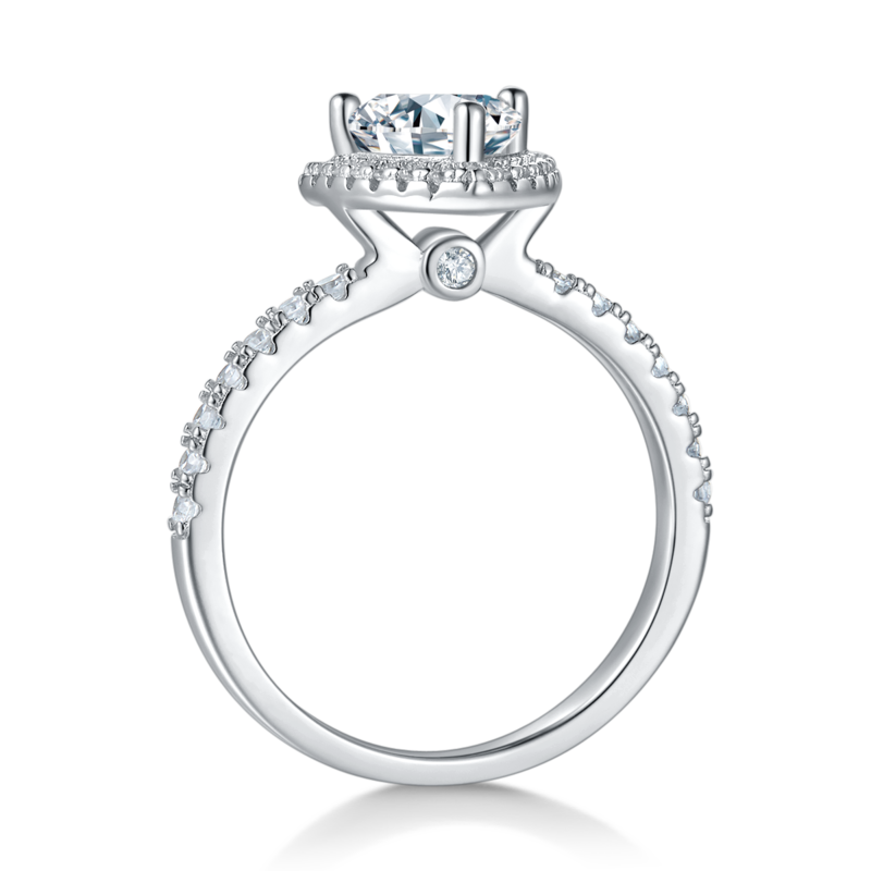 Affordable Luxury三角形S925银镀白金MoissaniteWomen's Ring1.0ctD级